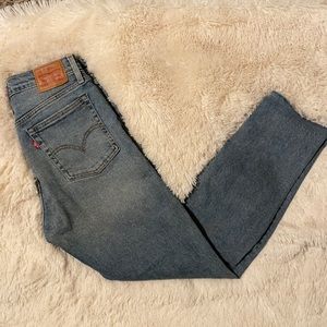 Levi’s wedgie jeans with raw hem